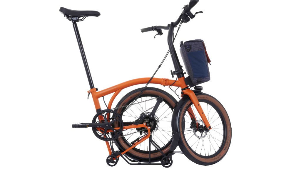 Brompton Electric G-Line mit umgeklapptem Hinterbau