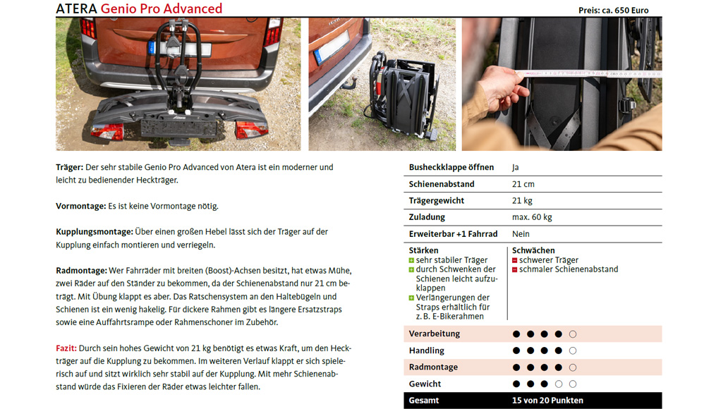 Kfz-heckträger, Test, Fahrrad, Transport, Urlaub, E-Bike, Pedelec